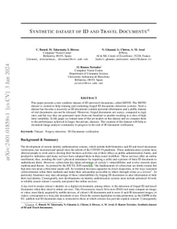 Synthetic dataset of ID and Travel Document