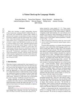A Vision Check-up for Language Models