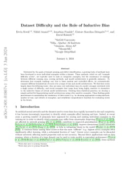 Dataset Difficulty and the Role of Inductive Bias