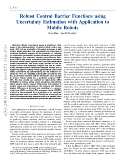 Robust Control Barrier Functions using Uncertainty Estimation with Application to Mobile Robots