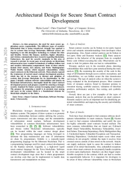 Architectural Design for Secure Smart Contract Development