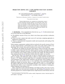 Projection depth and $L^r$-type depths for fuzzy random variables