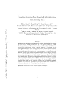 Machine-learning-based particle identification with missing data
