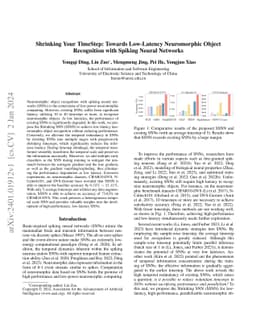 Shrinking Your TimeStep: Towards Low-Latency Neuromorphic Object
  Recognition with Spiking Neural Network