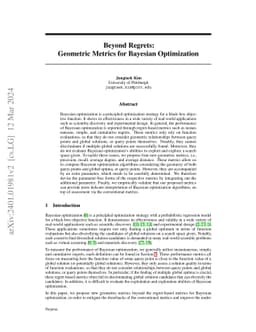 Beyond Regrets: Geometric Metrics for Bayesian Optimization