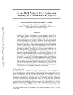 Mean-Field Assisted Deep Boltzmann Learning with Probabilistic Computers
