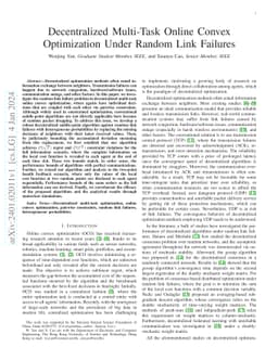 Decentralized Multi-Task Online Convex Optimization Under Random Link
  Failures