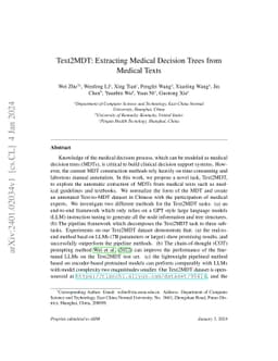 Text2MDT: Extracting Medical Decision Trees from Medical Texts
