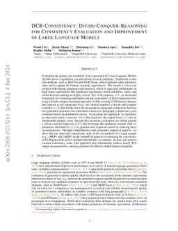 DCR-Consistency: Divide-Conquer-Reasoning for Consistency Evaluation and
  Improvement of Large Language Models