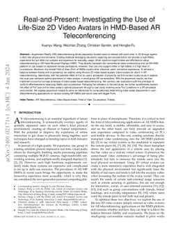 Real-and-Present: Investigating the Use of Life-Size 2D Video Avatars in
  HMD-Based AR Teleconferencing
