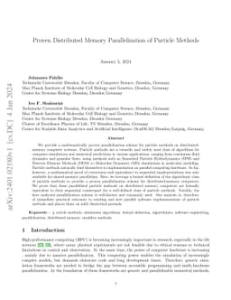Proven Distributed Memory Parallelization of Particle Methods