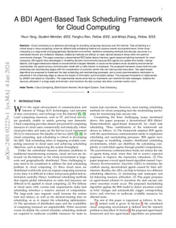 A BDI Agent-Based Task Scheduling Framework for Cloud Computing