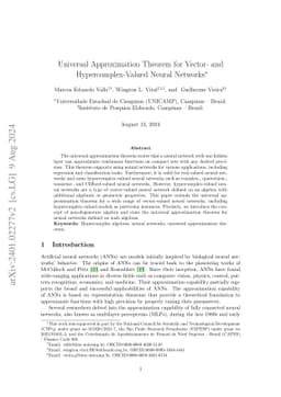 Universal Approximation Theorem for Vector- and Hypercomplex-Valued
  Neural Networks