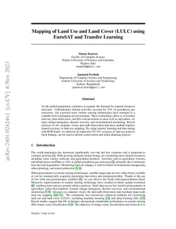 Mapping of Land Use and Land Cover (LULC) using EuroSAT and Transfer
  Learning