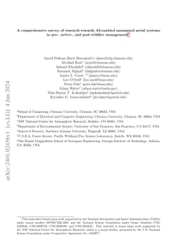 A comprehensive survey of research towards AI-enabled unmanned aerial
  systems in pre-, active-, and post-wildfire management