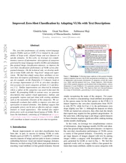 Improved Zero-Shot Classification by Adapting VLMs with Text
  Descriptions