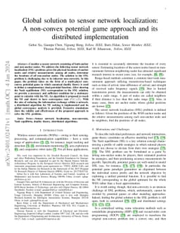 Global solution to sensor network localization: A non-convex potential
  game approach and its distributed implementation