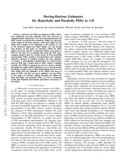 Moving-Horizon Estimators for Hyperbolic and Parabolic PDEs in 1-D