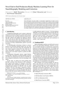 Novel End-to-End Production-Ready Machine Learning Flow for
  Nanolithography Modeling and Correction