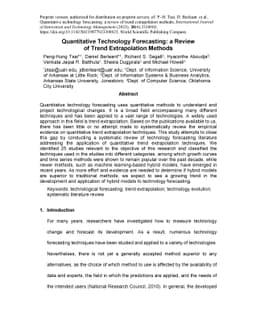 Quantitative Technology Forecasting: a Review of Trend Extrapolation
  Methods