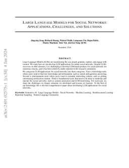 Large Language Models for Social Networks: Applications, Challenges, and
  Solutions