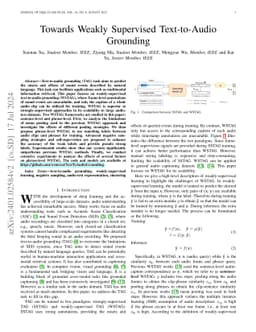 Towards Weakly Supervised Text-to-Audio Grounding