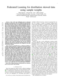 Federated Learning for distribution skewed data using sample weights