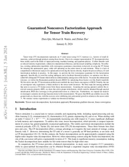 Guaranteed Nonconvex Factorization Approach for Tensor Train Recovery