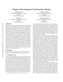 Adaptive Discounting of Training Time Attacks