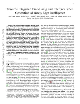 Towards Integrated Fine-tuning and Inference when Generative AI meets
  Edge Intelligence