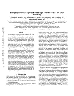 Homophily-Related: Adaptive Hybrid Graph Filter for Multi-View Graph
  Clustering