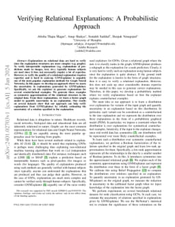 Verifying Relational Explanations: A Probabilistic Approach