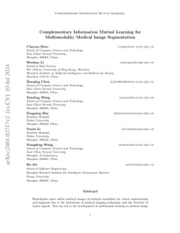 Complementary Information Mutual Learning for Multimodality Medical
  Image Segmentation