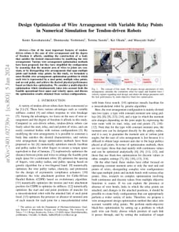 Design Optimization of Wire Arrangement with Variable Relay Points in
  Numerical Simulation for Tendon-driven Robots