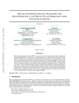 Physics-Informed Neural Networks for High-Frequency and Multi-Scale
  Problems using Transfer Learning