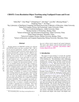 CRSOT: Cross-Resolution Object Tracking using Unaligned Frame and Event
  Cameras