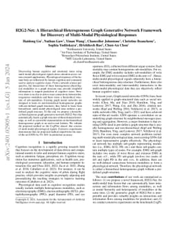 H2G2-Net: A Hierarchical Heterogeneous Graph Generative Network
  Framework for Discovery of Multi-Modal Physiological Responses