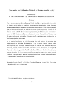 Fine-tuning and Utilization Methods of Domain-specific LLMs