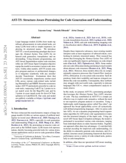 AST-T5: Structure-Aware Pretraining for Code Generation and
  Understanding