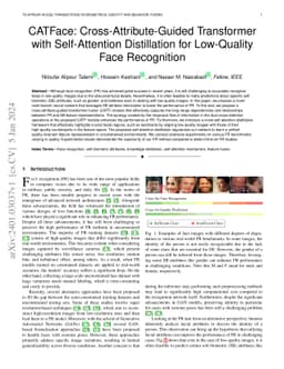 CATFace: Cross-Attribute-Guided Transformer with Self-Attention
  Distillation for Low-Quality Face Recognition