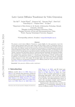 Latte: Latent Diffusion Transformer for Video Generation