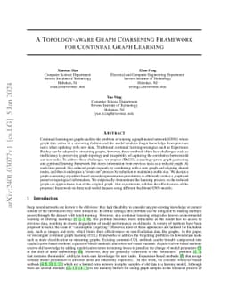 A Topology-aware Graph Coarsening Framework for Continual Graph Learning