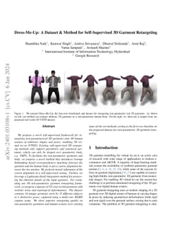 Dress-Me-Up: A Dataset & Method for Self-Supervised 3D Garment
  Retargeting