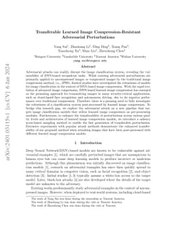 Transferable Learned Image Compression-Resistant Adversarial
  Perturbations