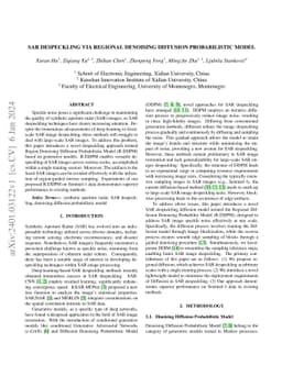 SAR Despeckling via Regional Denoising Diffusion Probabilistic Model