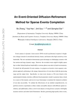 An Event-Oriented Diffusion-Refinement Method for Sparse Events
  Completion
