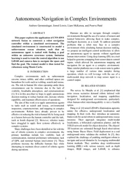 Autonomous Navigation in Complex Environments
