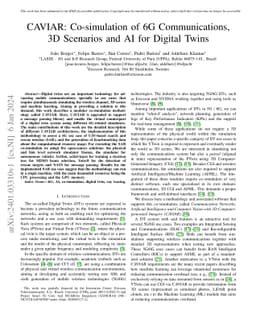 CAVIAR: Co-simulation of 6G Communications, 3D Scenarios and AI for
  Digital Twins