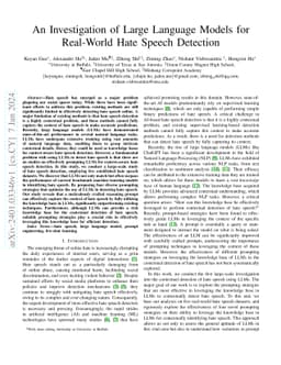 An Investigation of Large Language Models for Real-World Hate Speech
  Detection