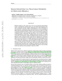 Image Inpainting via Tractable Steering of Diffusion Models
